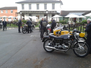 Gathering for the off with tummies rumbling louder than the bikes